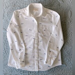 Sezane Tomboy Embroidered Cotton Shirt Size 34